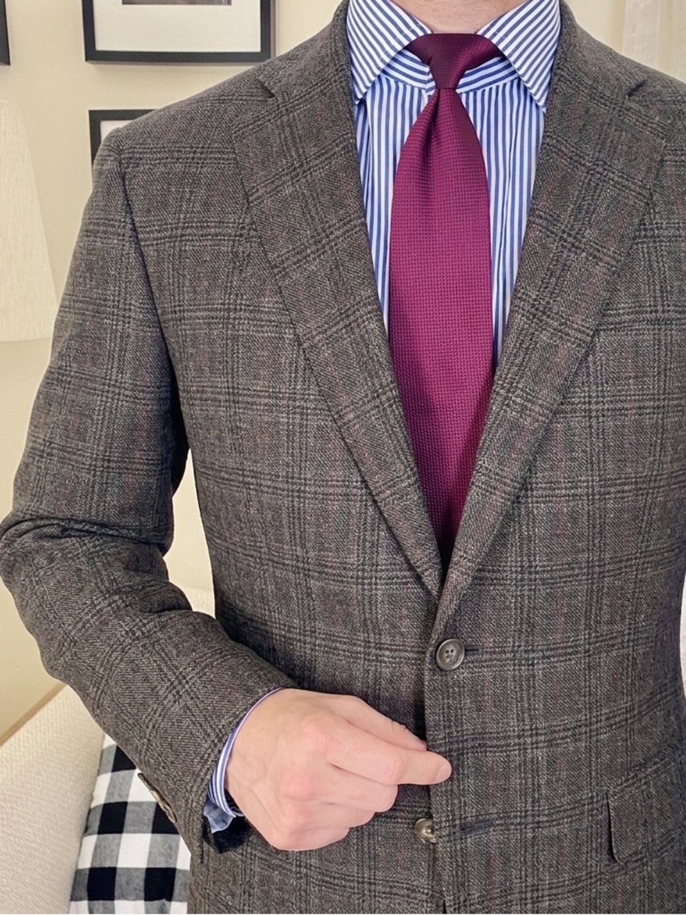 Hart Schaffner Marx Lightweight Plaid Blazer | 42L